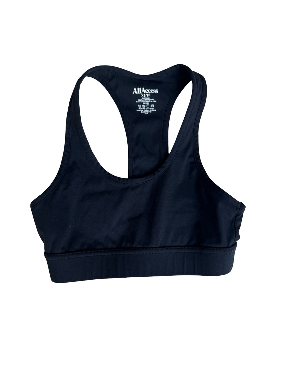 ALL ACCESS Black Racerback Sports Bra size XS